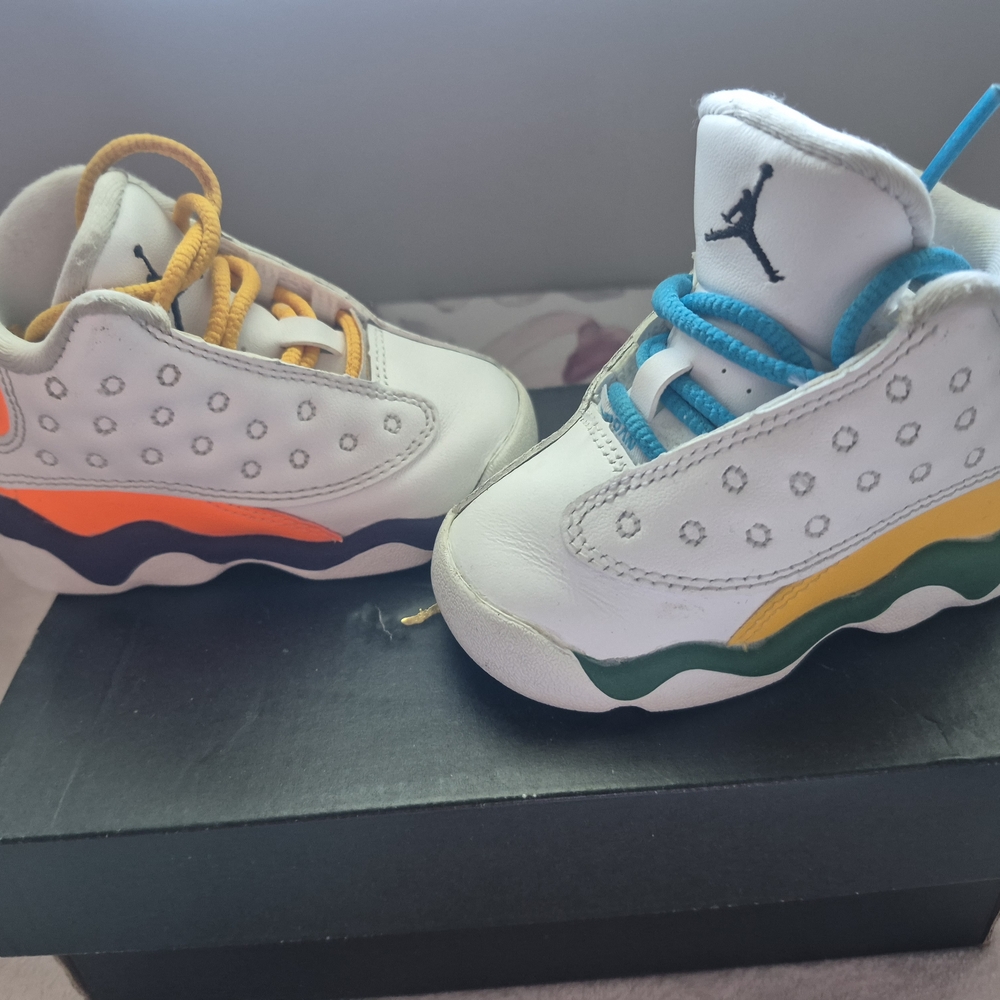 Jordan Kids' White and Orange Sneakers